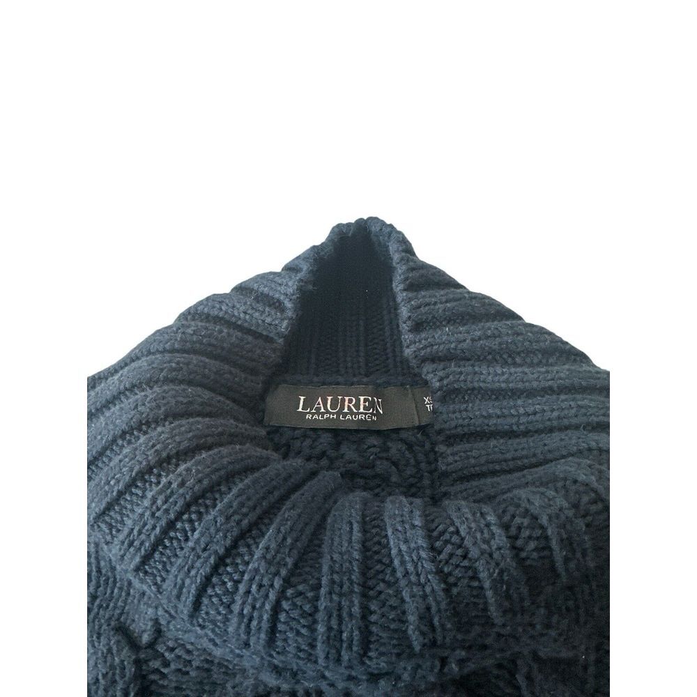 Lauren Ralph Lauren Sweater Top Women XS Cable Knit Striped Navy Blue Outdoor - Picture 3 of 9